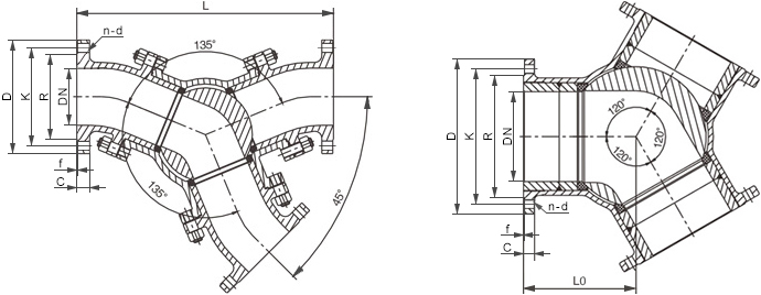 雙相鋼Y型三通球閥