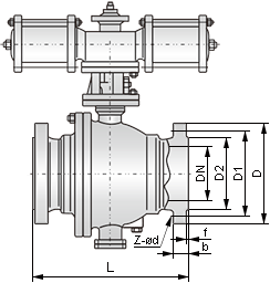 氣動切斷球閥結構圖